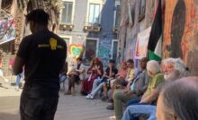 assemblea in via Carro a San Berillo nel primo maggio del lavoro migrante