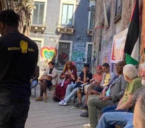 assemblea in via Carro a San Berillo nel primo maggio del lavoro migrante