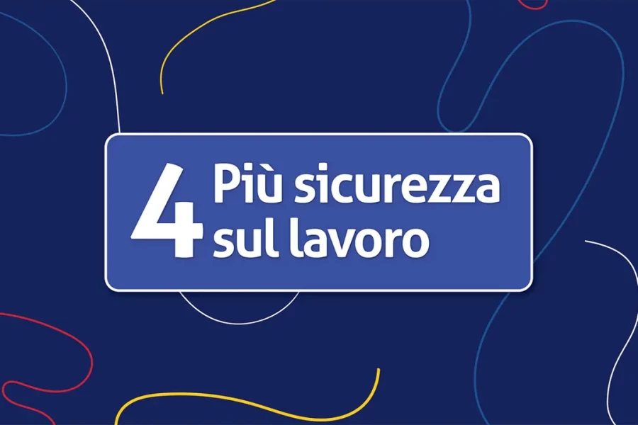 scritta su quarto quesito: più sicurezza sul lavoro