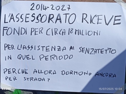 cartello sui fondi ricevuti dall'assessorato