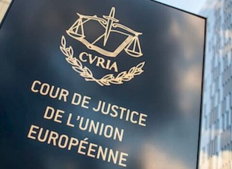 targa della Corte di Giustizia della Unione Europea